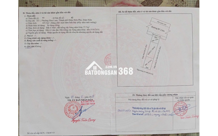 BÁN ĐẤT TỔ 1 HIM LAM(cũ) PHƯỜNG ĐIỆN BIÊN PHỦ - ĐIỆN BIÊN